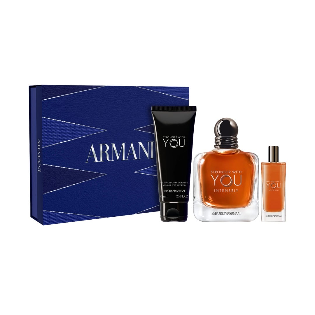 Armani Beauty Stronger With You Intensely Eau De Parfum Cologne Gift Set Mens Cologne 140$